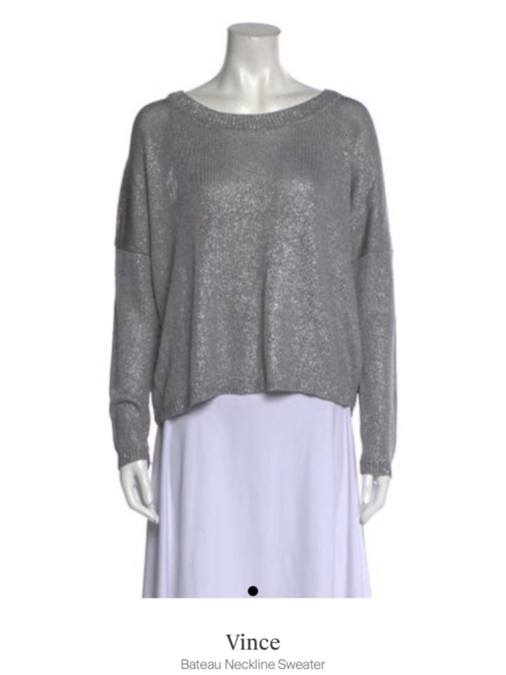 Vince Bateau Neckline Sweater Gray M